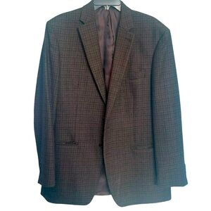 Lauren Ralph Lauren Men’s Blazer 42L Brown Plaid 100% Wool Office Church Career